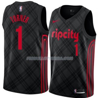 Maillot Portland Trail Blazers Evan Turner Ciudad 2018 Noir